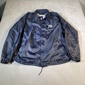 New York Yankees Raglan Jacket Mens XXL Navy Blue MLB Coaches Windbreaker
